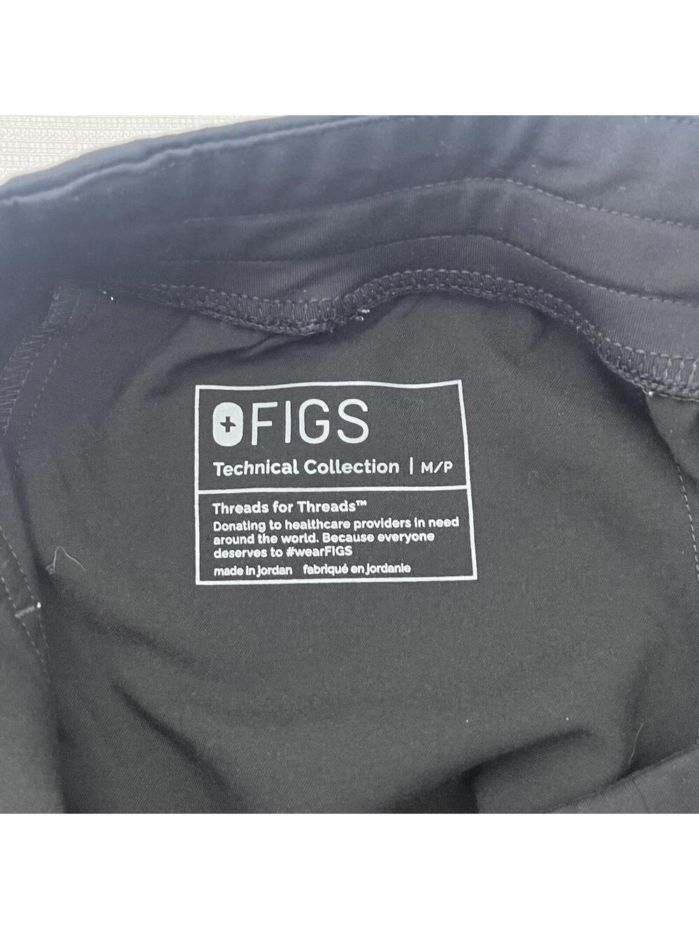 FIGS Zamora Jogger Scrub Pants Women's M/P Medium Petite Black Gray Drawstring - Picture 4 of 8